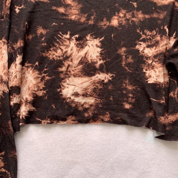 Windsor Women’s Black/Orange Tie Dye Long Sleeve Casual Crop Top Sz M - Picture 8 of 8